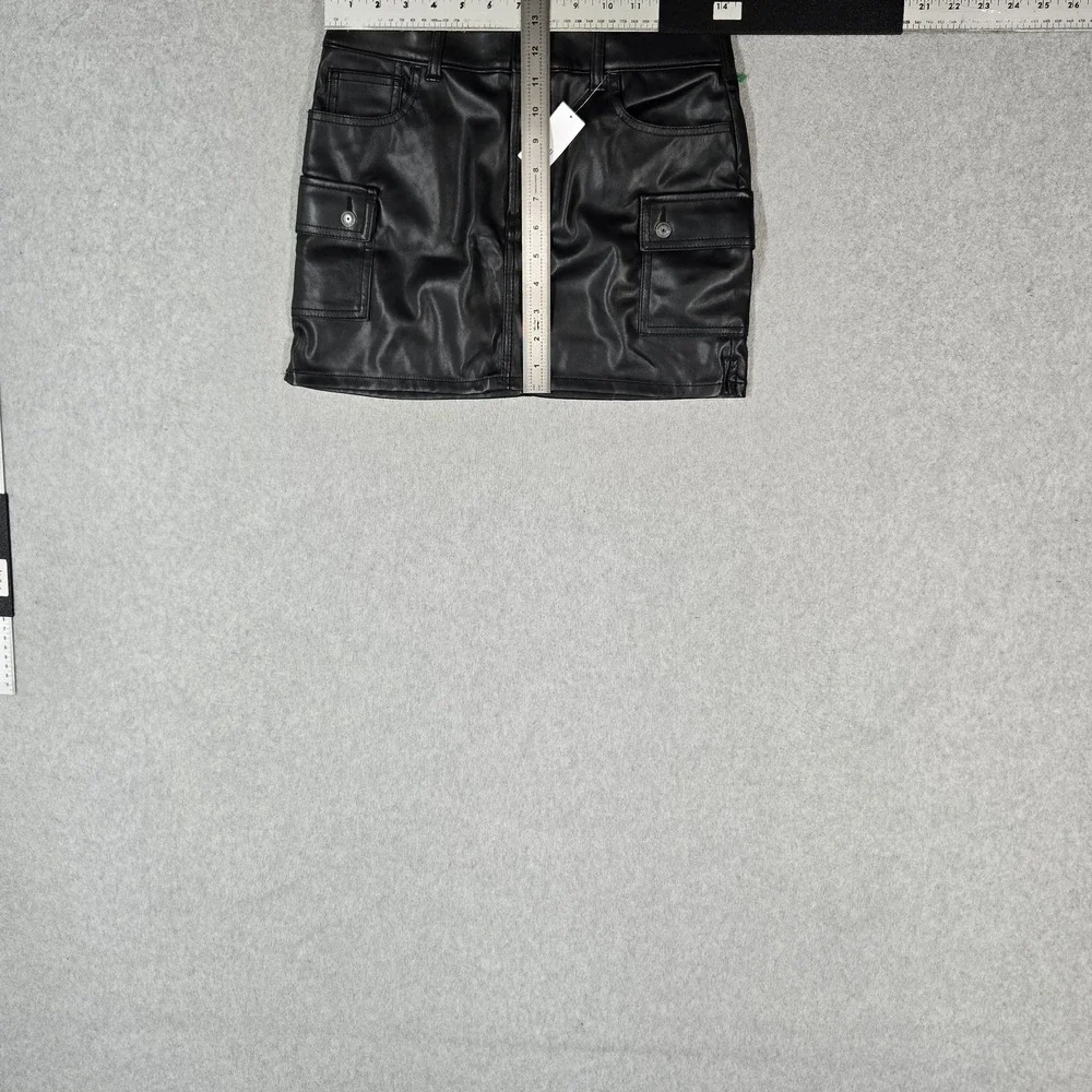 GAP Girls Skirt 14 (13-14Y) Black Mini Faux Leather Skater Grunge NWT